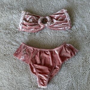 Montce Pink Velvet Bikini Set
